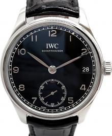 IWC（アイダブリューシー）の古着「Portuguese Hand-Wound Eight Days/ポルトギーゼ ハンドワインドエイトデイズ/IW510202/ブラック文字盤」