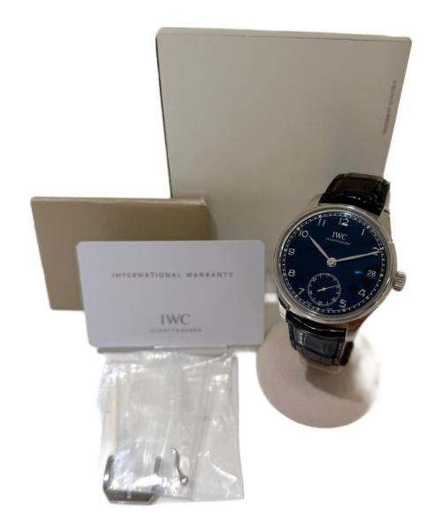 IWC（アイダブリューシー）IWC (アイダブリューシー) Portuguese Hand-Wound Eight Days/ポルトギーゼ ハンドワインドエイトデイズ/IW510202/ブラック文字盤 サイズ:43mm/19.0cmの古着・服飾アイテム