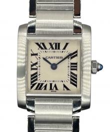 Cartier（カルティエ）の古着「Tank Francaise SM タンクフランセーズ SM Ref.W51008Q3」｜アイボリー文字盤