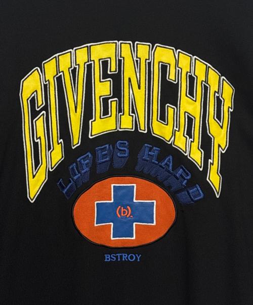 GIVENCHY（ジバンシィ）GIVENCHY (ジバンシィ) Black Embroidered Logo Pullover Sweatshirt ブラック サイズ:XSの古着・服飾アイテム