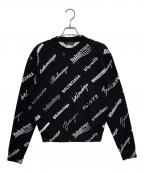 BALENCIAGAバレンシアガ）の古着「オールオーバーロゴニット」｜ブラック