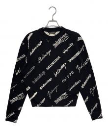 BALENCIAGA（バレンシアガ）の古着「オールオーバーロゴニット」｜ブラック