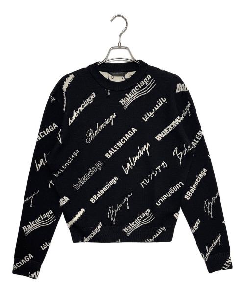 BALENCIAGA（バレンシアガ）BALENCIAGA (バレンシアガ) オールオーバーロゴニット ブラック サイズ:XSの古着・服飾アイテム