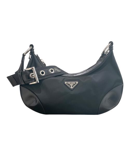 PRADA（プラダ）PRADA (プラダ) トライアングルプレート ワンショルダーバッグ ブラックの古着・服飾アイテム