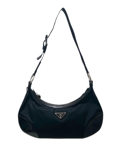 PRADA（プラダ）PRADA (プラダ) トライアングルプレート ワンショルダーバッグ ブラックの古着・服飾アイテム