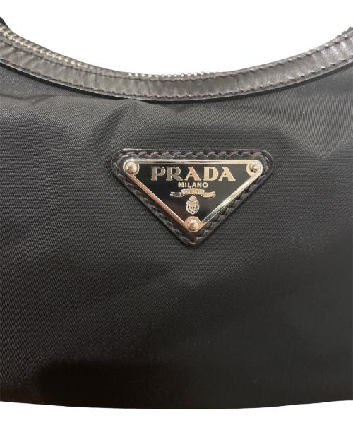 PRADA（プラダ）PRADA (プラダ) トライアングルプレート ワンショルダーバッグ ブラックの古着・服飾アイテム