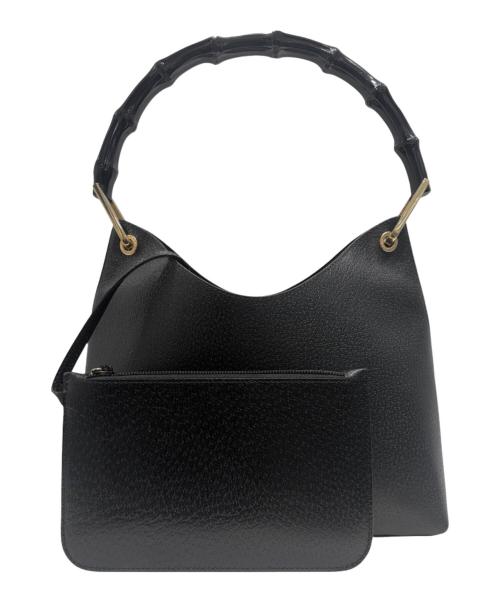 GUCCI（グッチ）GUCCI (グッチ) バンブーワンショルダーバッグ ブラックの古着・服飾アイテム
