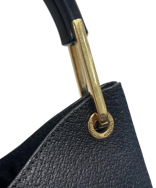 GUCCI（グッチ）GUCCI (グッチ) バンブーワンショルダーバッグ ブラックの古着・服飾アイテム