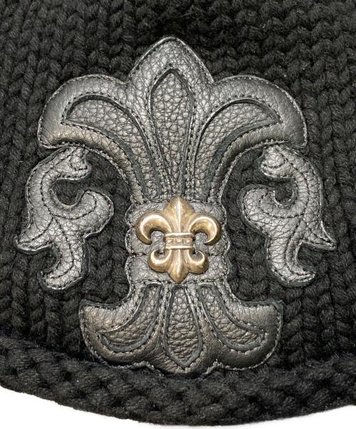 CHROME HEARTS（クロムハーツ）CHROME HEARTS (クロムハーツ) BSフレアニーカシミヤニット帽 ブラック サイズ:53-60の古着・服飾アイテム