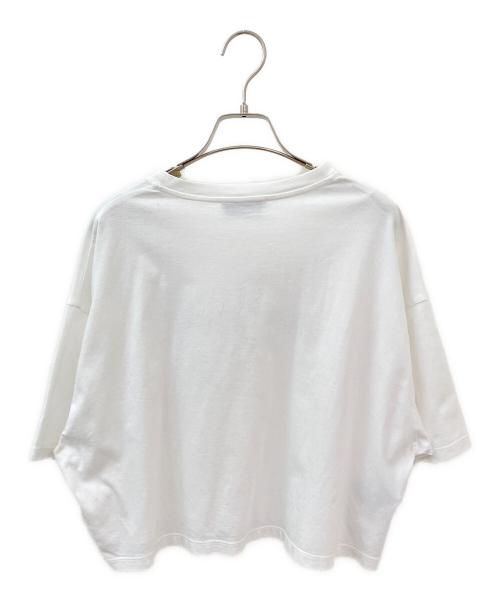 MIU MIU（ミュウミュウ）MIU MIU (ミュウミュウ) クロップドTシャツ ホワイト サイズ:Mの古着・服飾アイテム