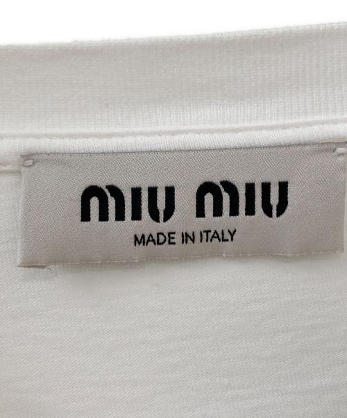 MIU MIU（ミュウミュウ）MIU MIU (ミュウミュウ) クロップドTシャツ ホワイト サイズ:Mの古着・服飾アイテム