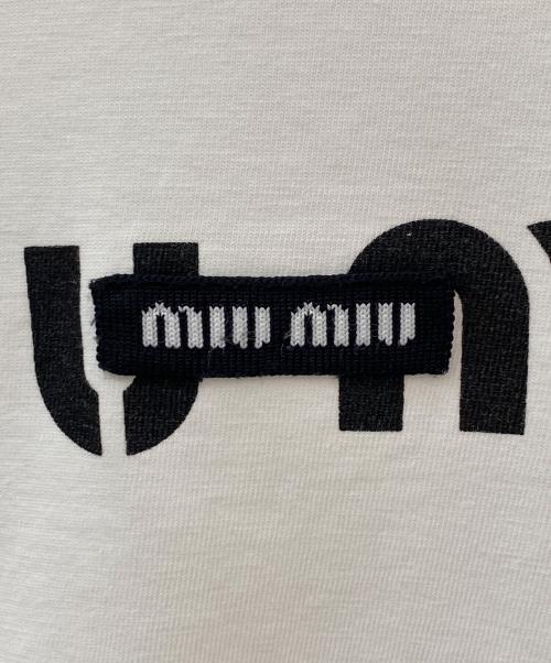 MIU MIU（ミュウミュウ）MIU MIU (ミュウミュウ) クロップドTシャツ ホワイト サイズ:Mの古着・服飾アイテム