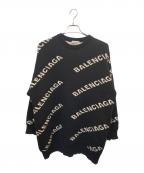 BALENCIAGAバレンシアガ）の古着「オールオーバーロゴニット」｜ブラック