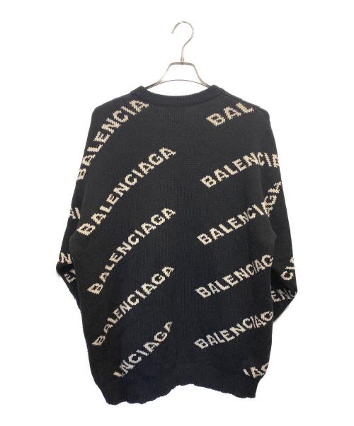 BALENCIAGA（バレンシアガ）BALENCIAGA (バレンシアガ) オールオーバーロゴニット ブラック サイズ:Sの古着・服飾アイテム