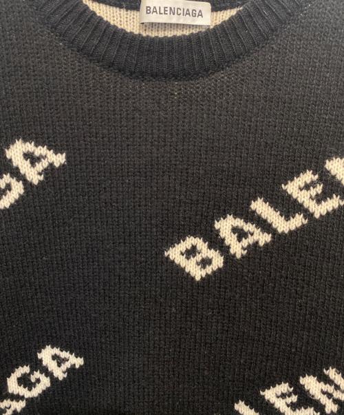 BALENCIAGA（バレンシアガ）BALENCIAGA (バレンシアガ) オールオーバーロゴニット ブラック サイズ:Sの古着・服飾アイテム