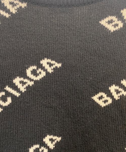 BALENCIAGA（バレンシアガ）BALENCIAGA (バレンシアガ) オールオーバーロゴニット ブラック サイズ:Sの古着・服飾アイテム