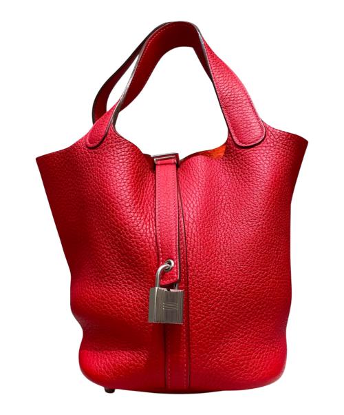 HERMES（エルメス）HERMES (エルメス) ピコタンロックPM（18）/シルバー金具/トリヨンクレマンス/ルージュカザック/▢R：2014 ルージュカザック サイズ:PM（18）の古着・服飾アイテム