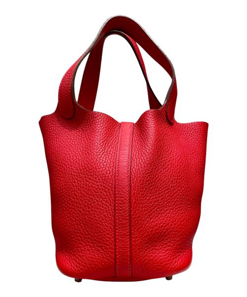 HERMES（エルメス）HERMES (エルメス) ピコタンロックPM（18）/シルバー金具/トリヨンクレマンス/ルージュカザック/▢R：2014 ルージュカザック サイズ:PM（18）の古着・服飾アイテム