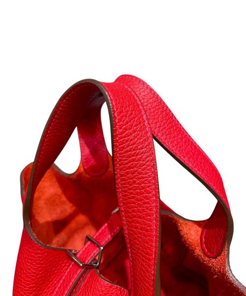HERMES（エルメス）HERMES (エルメス) ピコタンロックPM（18）/シルバー金具/トリヨンクレマンス/ルージュカザック/▢R：2014 ルージュカザック サイズ:PM（18）の古着・服飾アイテム