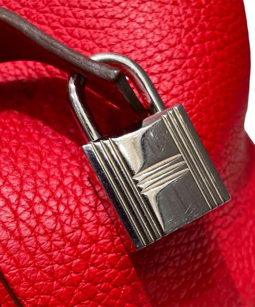 HERMES（エルメス）HERMES (エルメス) ピコタンロックPM（18）/シルバー金具/トリヨンクレマンス/ルージュカザック/▢R：2014 ルージュカザック サイズ:PM（18）の古着・服飾アイテム