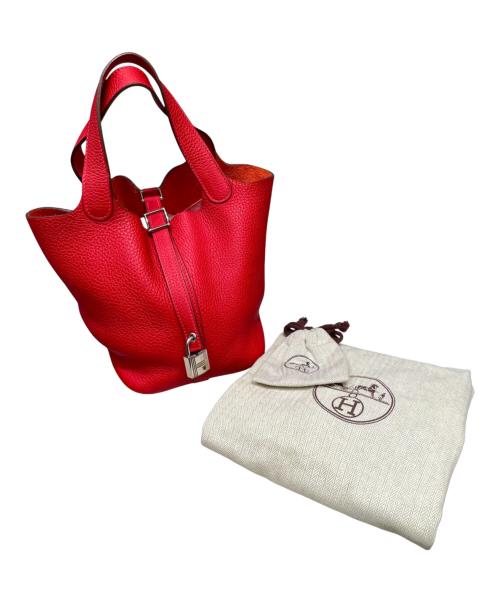 HERMES（エルメス）HERMES (エルメス) ピコタンロックPM（18）/シルバー金具/トリヨンクレマンス/ルージュカザック/▢R：2014 ルージュカザック サイズ:PM（18）の古着・服飾アイテム