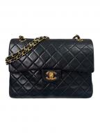 CHANELシャネル）の古着「マトラッセ25 Wフラップチェーンショルダーバッグ」｜ブラック