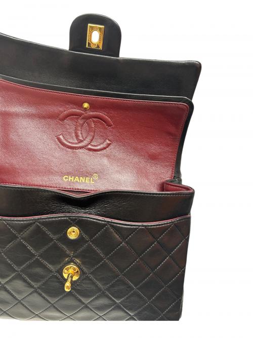 CHANEL（シャネル）CHANEL (シャネル) マトラッセ25 Wフラップチェーンショルダーバッグ ブラック サイズ:25の古着・服飾アイテム