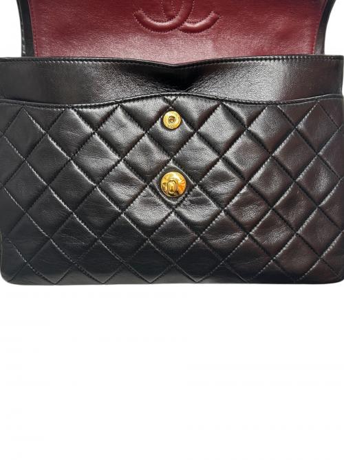 CHANEL（シャネル）CHANEL (シャネル) マトラッセ25 Wフラップチェーンショルダーバッグ ブラック サイズ:25の古着・服飾アイテム