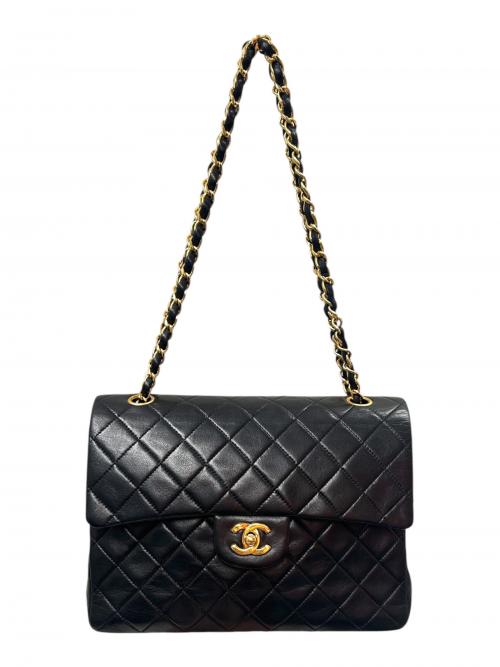 CHANEL（シャネル）CHANEL (シャネル) マトラッセ25 Wフラップチェーンショルダーバッグ ブラック サイズ:25の古着・服飾アイテム