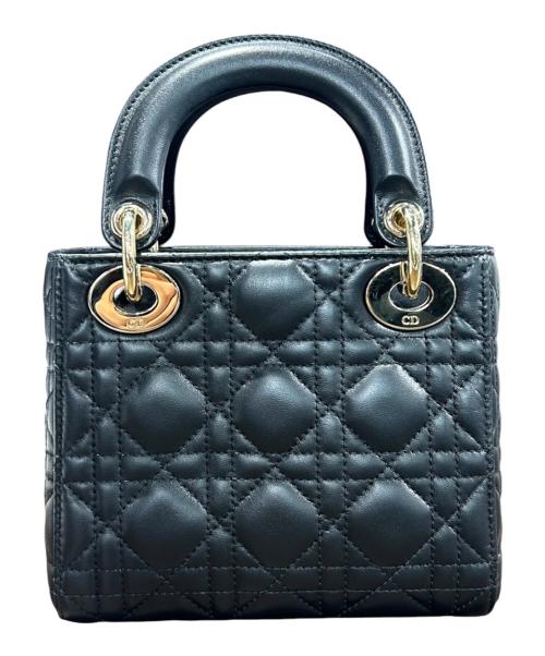 Christian Dior（クリスチャン ディオール）Christian Dior (クリスチャン ディオール) レディディオール ミニ ラムスキン 2022年製 ブラック×ゴールド金具 サイズ:mini/ミニの古着・服飾アイテム