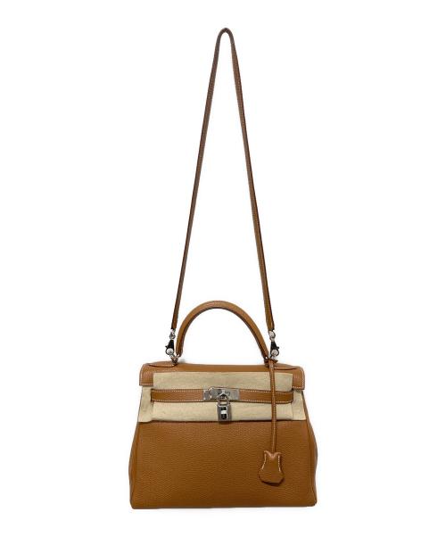 HERMES（エルメス）HERMES (エルメス) ケリー28 内縫い/トゴ/ゴールド/シルバー金具/◻︎M:2009年 ゴールド サイズ:28の古着・服飾アイテム