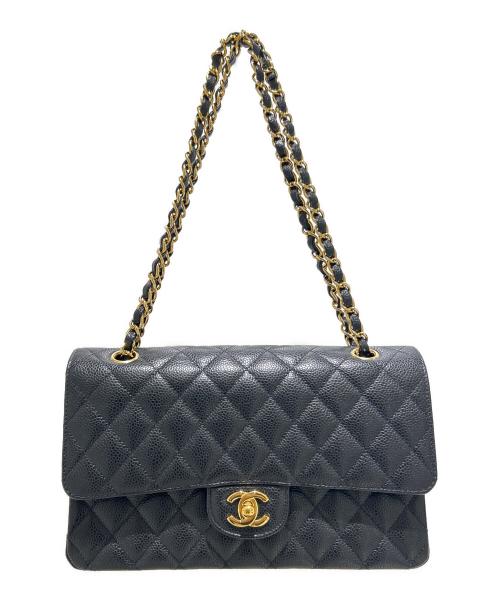 CHANEL（シャネル）CHANEL (シャネル) Double Flap Chain Shoulder Bag/Matelassé 25/マトラッセ25/Wフラップチェーンショルダーバッグ ブラック サイズ:25の古着・服飾アイテム