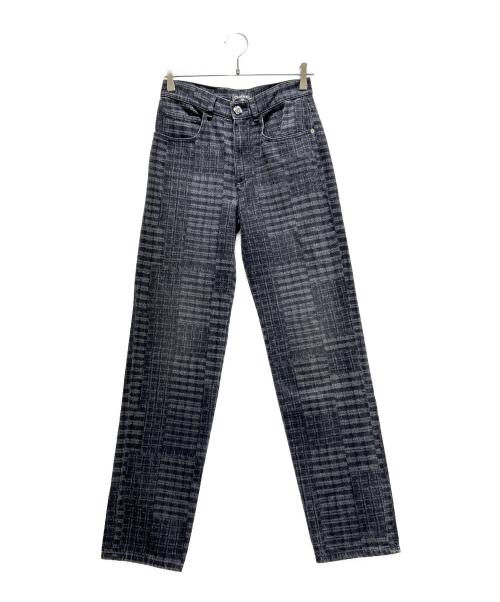 CHANEL（シャネル）CHANEL (シャネル) チェックデニムパンツ ブラック サイズ:34の古着・服飾アイテム