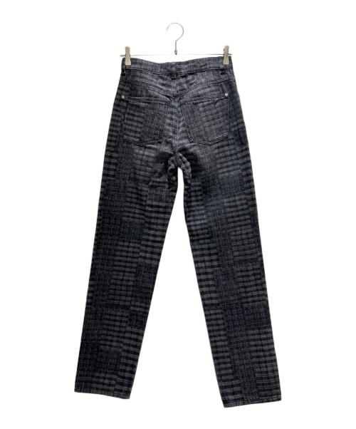 CHANEL（シャネル）CHANEL (シャネル) チェックデニムパンツ ブラック サイズ:34の古着・服飾アイテム
