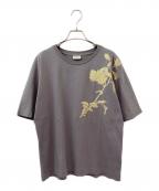 DRIES VAN NOTENドリスヴァンノッテン）の古着「フラワーエンブロイダリーTシャツ」｜グレー