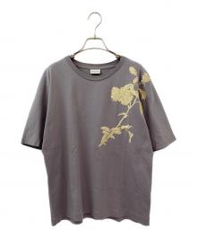 DRIES VAN NOTEN（ドリスヴァンノッテン）の古着「フラワーエンブロイダリーTシャツ」｜グレー