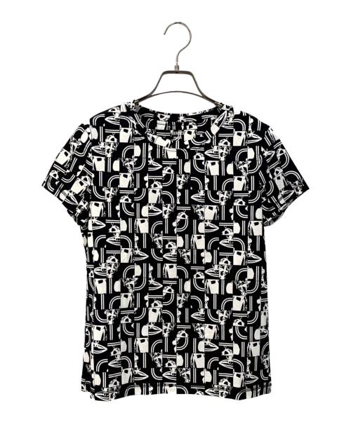 HERMES（エルメス）HERMES (エルメス) 総柄Tシャツ/Brides de Gala en Desordre/式典用馬勒 ブラック サイズ:34の古着・服飾アイテム