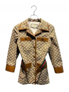 GUCCIグッチ）の古着「GGスープリームキャンバスジャケット/682302 Z8AWR」｜ベージュ