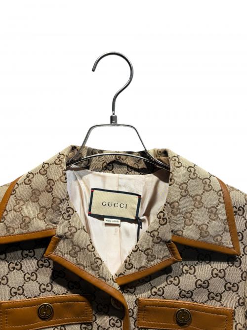 GUCCI（グッチ）GUCCI (グッチ) GGスープリームキャンバスジャケット/682302 Z8AWR ベージュ サイズ:38の古着・服飾アイテム