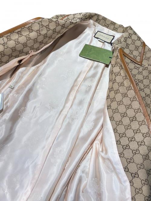GUCCI（グッチ）GUCCI (グッチ) GGスープリームキャンバスジャケット/682302 Z8AWR ベージュ サイズ:38の古着・服飾アイテム