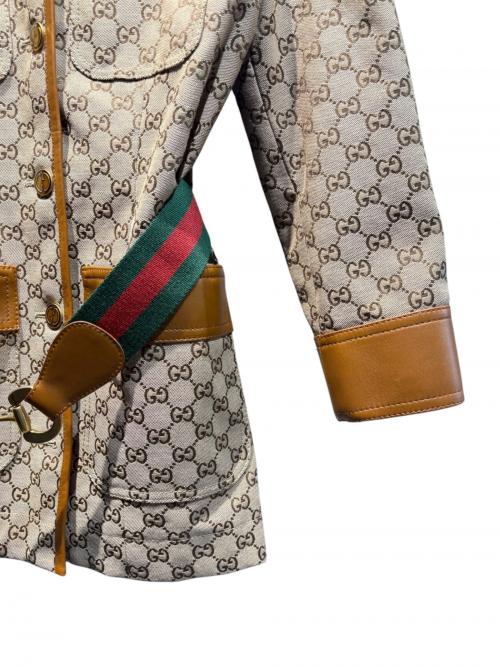 GUCCI（グッチ）GUCCI (グッチ) GGスープリームキャンバスジャケット/682302 Z8AWR ベージュ サイズ:38の古着・服飾アイテム