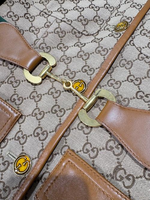 GUCCI（グッチ）GUCCI (グッチ) GGスープリームキャンバスジャケット/682302 Z8AWR ベージュ サイズ:38の古着・服飾アイテム