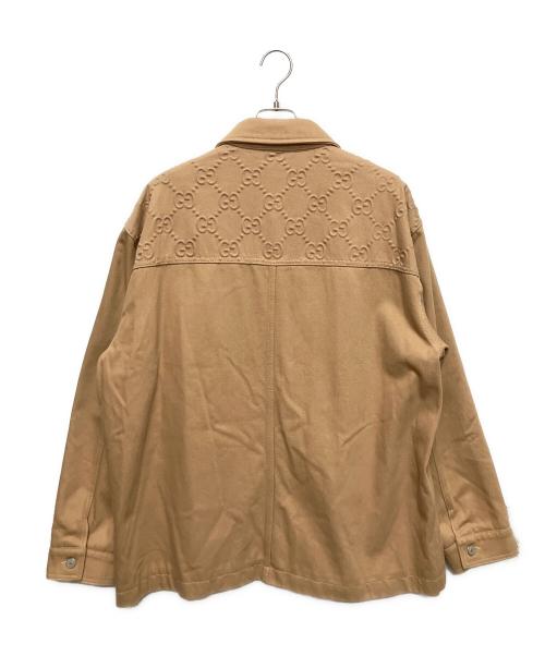 GUCCI（グッチ）GUCCI (グッチ) GGディテール オーガニックデニムジャケット ベージュ サイズ:52の古着・服飾アイテム