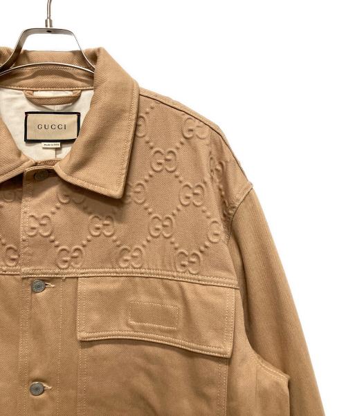 GUCCI（グッチ）GUCCI (グッチ) GGディテール オーガニックデニムジャケット ベージュ サイズ:52の古着・服飾アイテム
