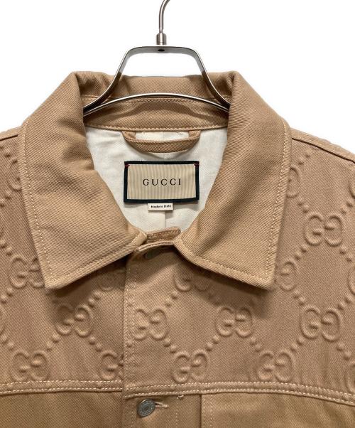 GUCCI（グッチ）GUCCI (グッチ) GGディテール オーガニックデニムジャケット ベージュ サイズ:52の古着・服飾アイテム