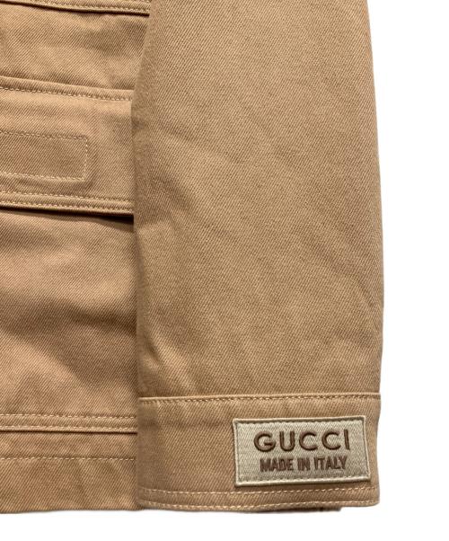 GUCCI（グッチ）GUCCI (グッチ) GGディテール オーガニックデニムジャケット ベージュ サイズ:52の古着・服飾アイテム