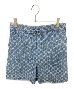 中古・古着通販】GUCCI (グッチ) フローラルシルクスカート ブルー