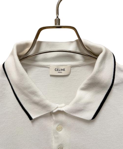 CELINE（セリーヌ）CELINE (セリーヌ) ロゴ刺繍ポロシャツ ホワイト サイズ:Lの古着・服飾アイテム