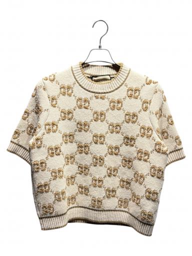 中古・古着通販】GUCCI (グッチ) GGロゴショートスリーブニット/770059