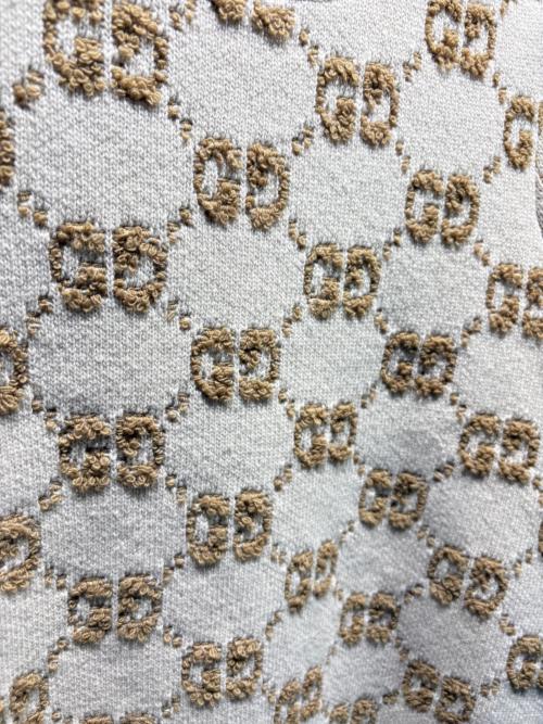 GUCCI（グッチ）GUCCI (グッチ) GGロゴショートスリーブニット/770059 XKCNA ベージュ サイズ:Lの古着・服飾アイテム